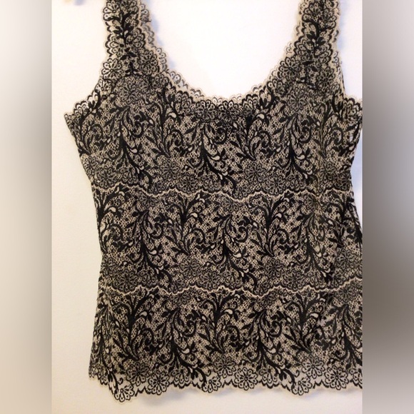 Josie Natori Black tan lace cami sleeveless top size large - Picture 6 of 6